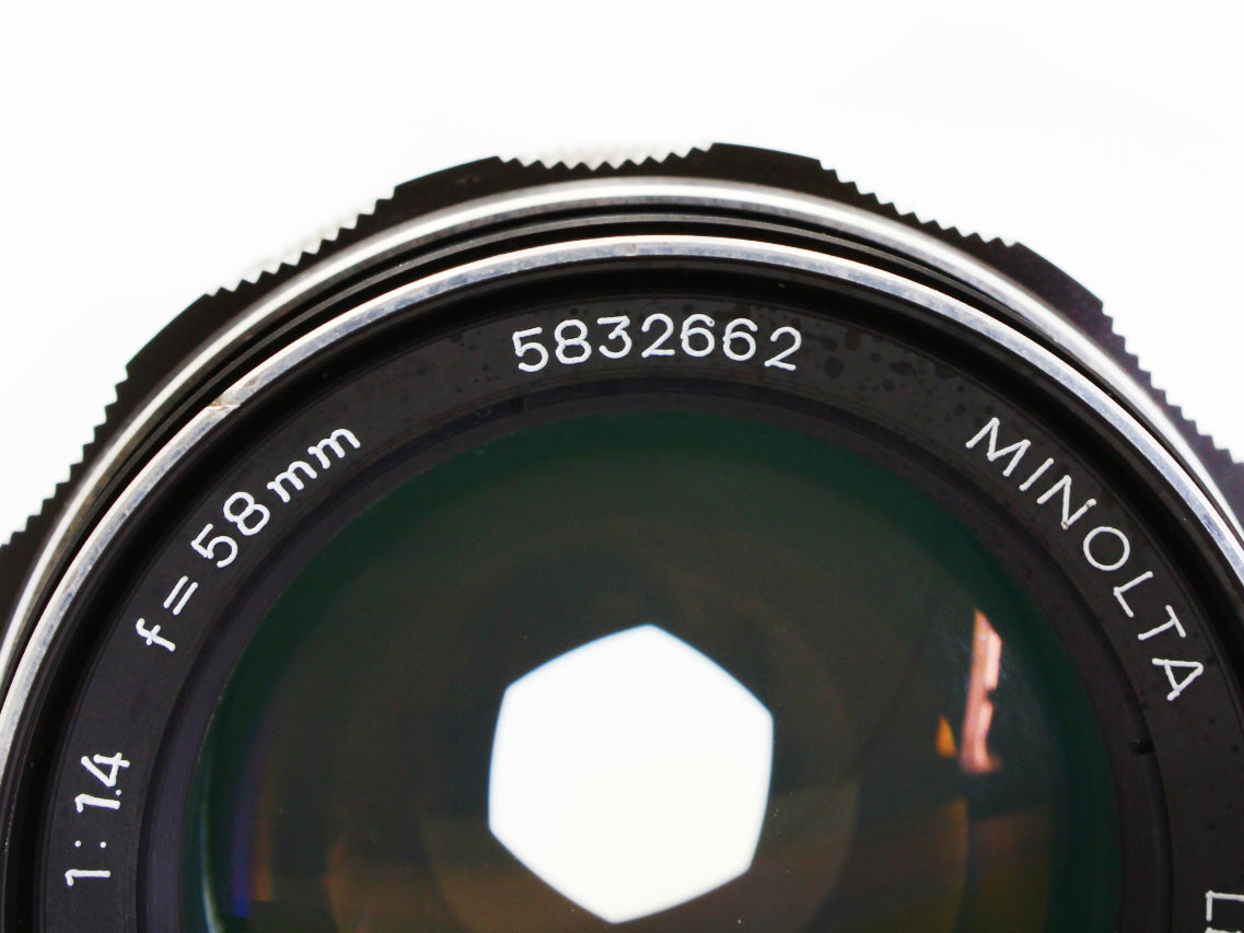 MINOLTA SRT101 SLR 35mm Film Camera MC ROKKOR-PF 58mm f/1.4 Lens JAPAN【VeryGood】