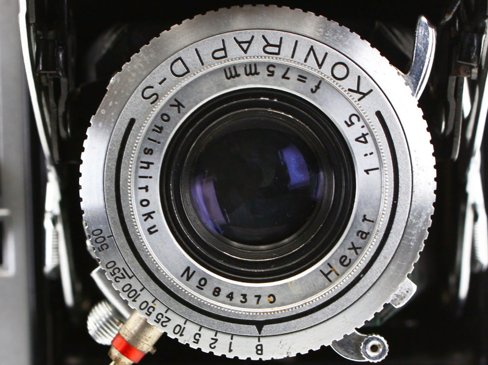 Konishiroku Pearl Rangefinder Film Camera Hexar 75mm f/4.5 from JAPAN 【Exc+3】