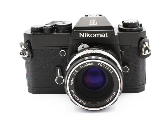 Nikon Nikomat EL 35mm SLR Film Camera NIKKOR-H 50mm f/2 Non-Ai Lens JAPAN【Exc+4】