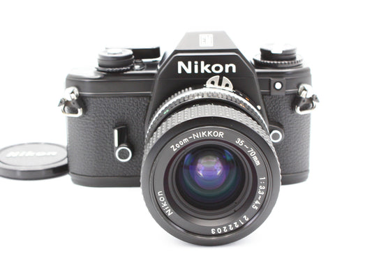 Nikon EM Film Camera Black Zoom-Nikkor 35-70mm f/3.3-4.5 Ai-s Lens JAPAN【Exc+4】