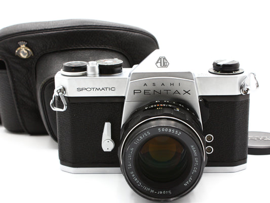 Asahi PENTAX SP SPOTMATIC Film Camera Super-Takumar 55mm f/1.8 Lens JAPAN【Exc+4】