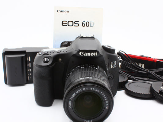 Canon EOS 60D DSLR Camera EF-S 18-55mm f/3.5-5.6 IS STM Lens JAPAN【Very Good】