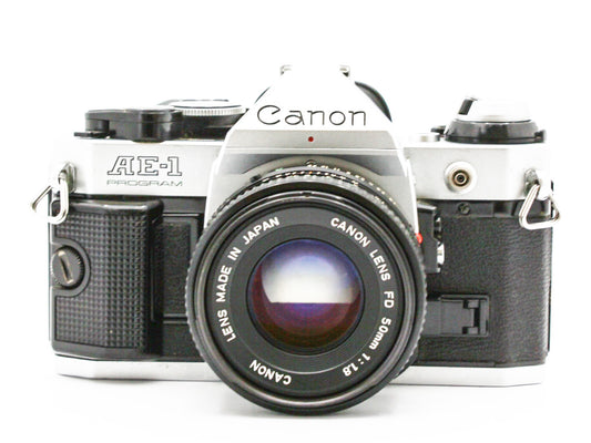 CANON AE-1 Program SLR 35mm Film Camera NewFD 50mm f/1.8 Lens from JAPAN【Exc+3】