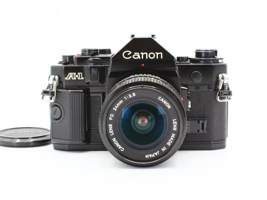 Canon A-1 35mm SLR Film Camera New FD NFD 24mm f/2.8 MF Lens from JAPAN【As-is】