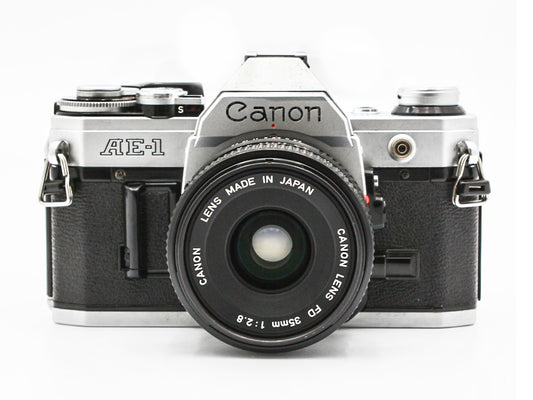 Canon AE-1 35mm SLR Film Camera NewFD 35mm f/2.8 Lens from JAPAN【Exc+4】