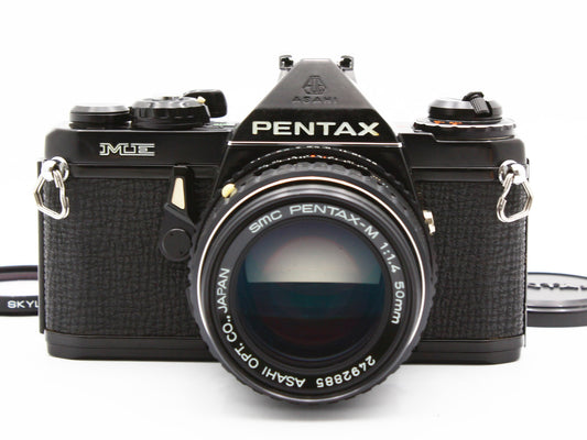 PENTAX ME Black SLR Film Camera SMC Pentax-M 50mm f/1.4 Lens JAPAN【Very Good】