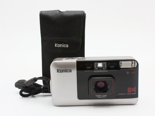 Konica A4 Silver 35mm Point and Shoot Film Camera 35mm f/3.5 Lens JAPAN【Exc+5】