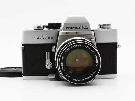 Minolta SRT-101 35mm SLR Film Camera MC ROKKOR PF 55mm f/1.7 Lens JAPAN【Exc+4】
