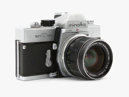 Minolta SRT101 SLR Film Camera MC W.Rokkor-HG 35mm f/2.8 Lens from JAPAN【Exc+4】