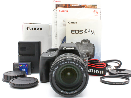 CANON EOS Kiss X7 DSLR Camera SIGMA 18-125mm f/3.8-5.6 DC OS Zoom Lens 【Exc+4】