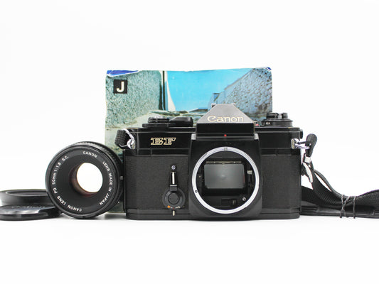 Canon EF Black 35mm SLR Film Camera FD 50mm f/1.8 S.C. Lens JAPAN【Very Good】