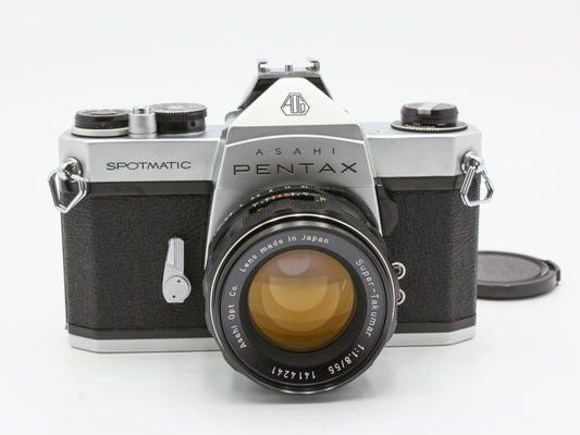 ASAHI PENTAX SPOTMATIC SP Film Camera Super-Takumar 55mm f/1.8 Lens JAPAN【Exc+4】
