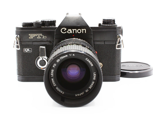 Canon FTb QL SLR Film Camera Black NewFD Zoom 35-70mm f/4 Lens from JAPAN【Exc+4】