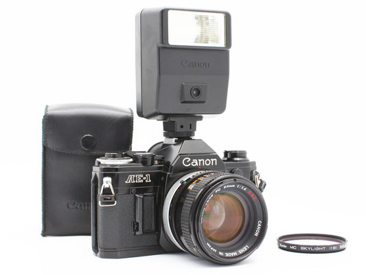 Canon AE-1 SLR 35mm Film Camera FD 50mm f/1.4 s.s.c. Lens from JAPAN【VeryGood】