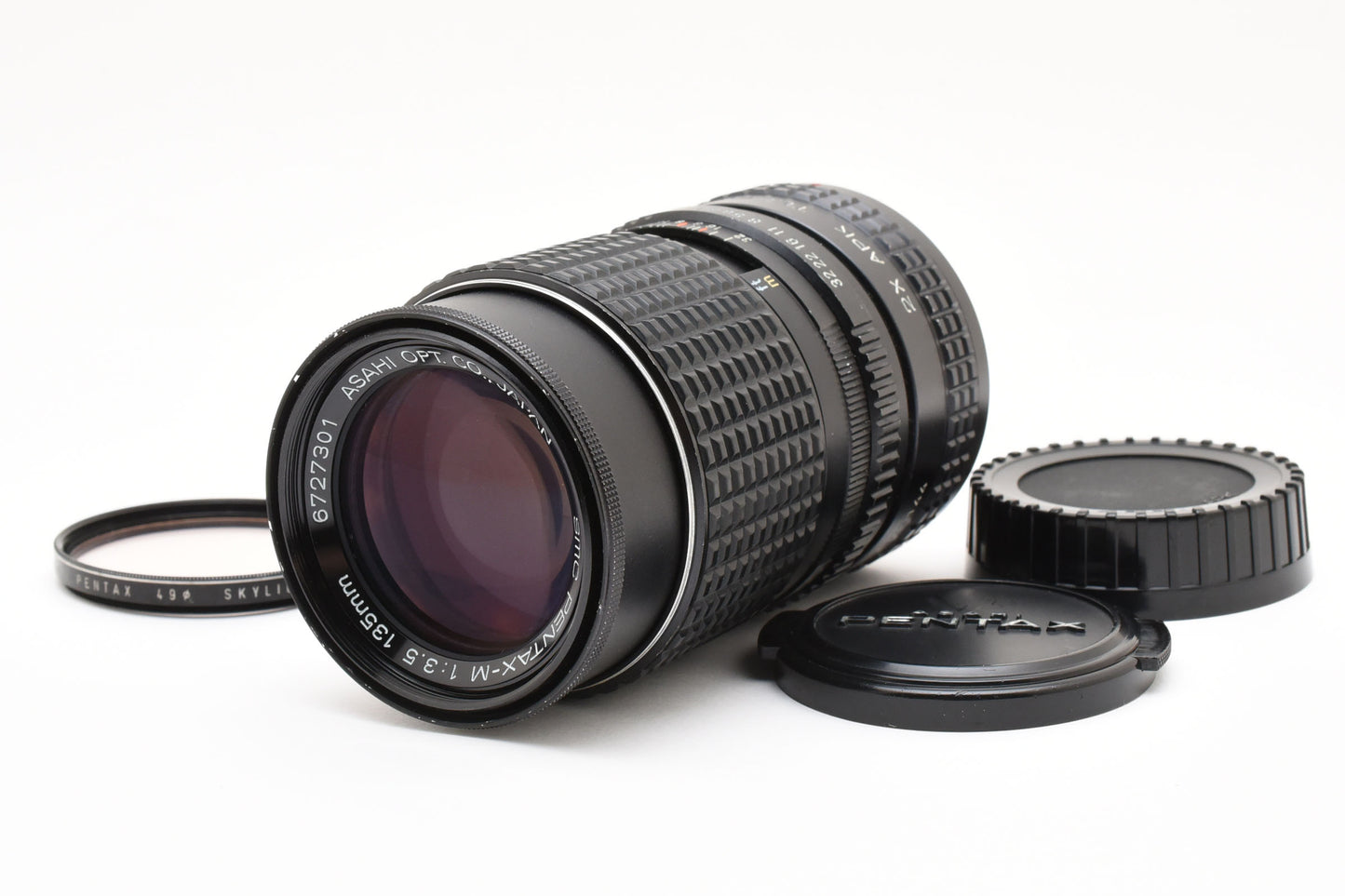 PENTAX M SMC 135mm f/3.5 SLR Telephoto Lens 2X APK Teleplus MC4 JAPAN【Exc+5】