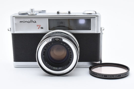 Minolta Hi Matic 7S Rangefinder Film Camera Rokkor PF 45mm f/1.8 Lens【Very Good】