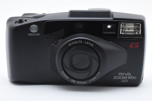 Minolta Riva Zoom 90C QD Black 35mm Film Camera 38-90mm f/3.5-7.7 Lens【Exc+5】