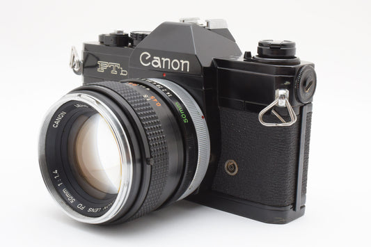 Canon FTb QL 35mm SLR Film Camera Rare Black FD Lends 50mm f/1.4 JAPAN 【Exc+3】