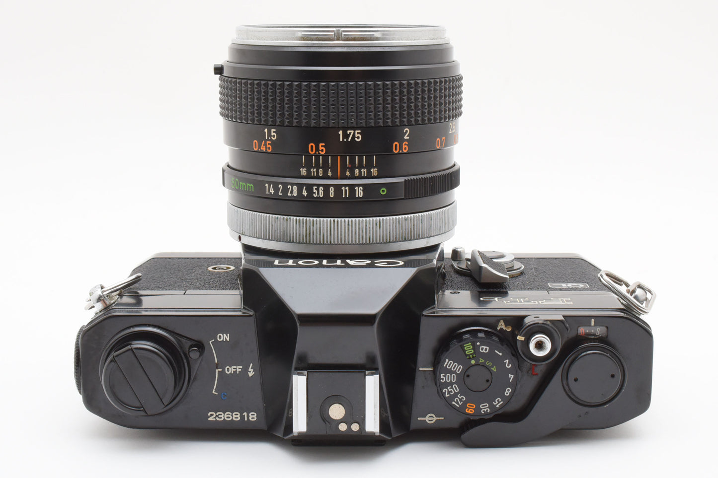 Canon FTb QL 35mm SLR Film Camera Rare Black FD Lends 50mm f/1.4 JAPAN 【Exc+3】