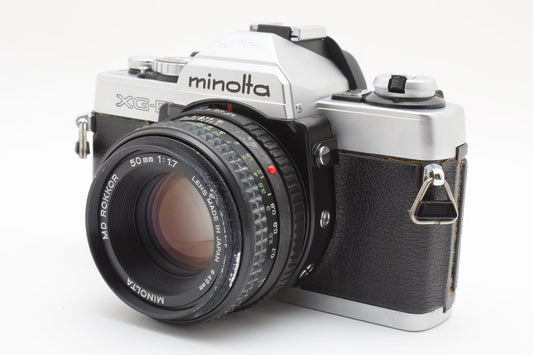 Minolta XG-E 35mm Film Camera MC Rokkor PF 50mm F/1.7 Lens From JAPAN