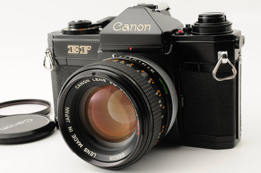Canon EF SLR 35mm Film Camera Black FD 50mm F1.4 S.S.C. O Lens Japan【Exc5+】