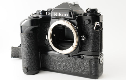 Nikon FE Black 35mm SLR Film Camera MD-12 Motordrive from JAPAN【Exc+4】