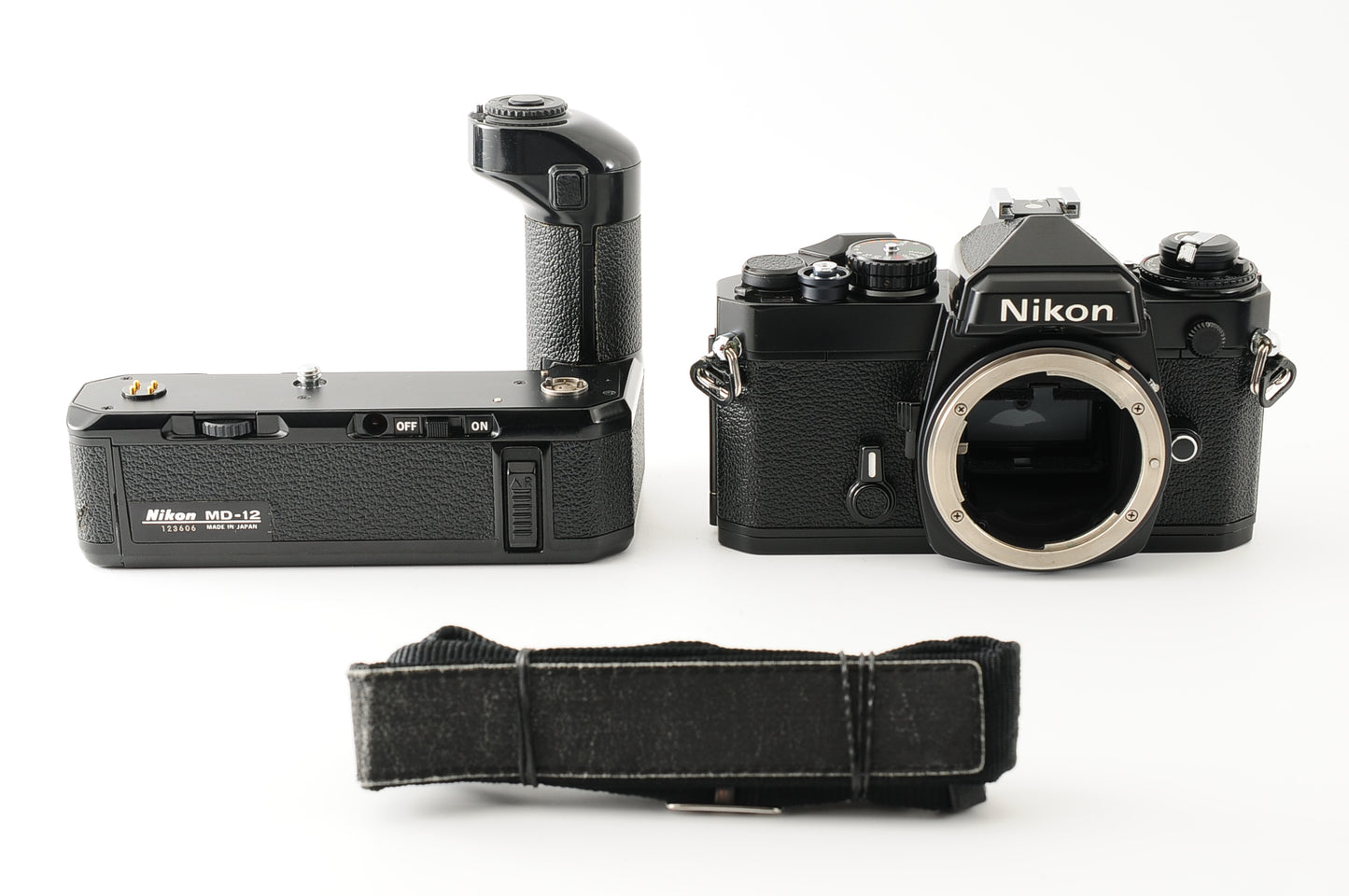 Nikon FE Black 35mm SLR Film Camera MD-12 Motordrive from JAPAN【Exc+4】