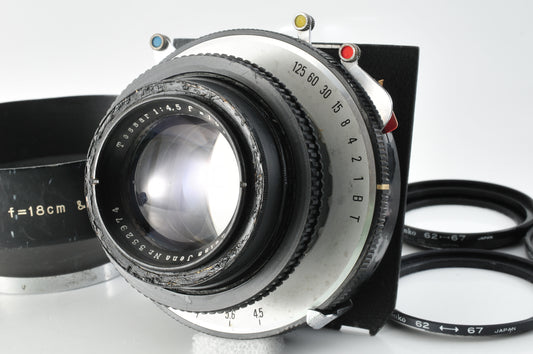 Carl Zeiss Tessar 180mm 18cm F4.5 Large Format Lens Wista Board JAPAN【Exc5+】