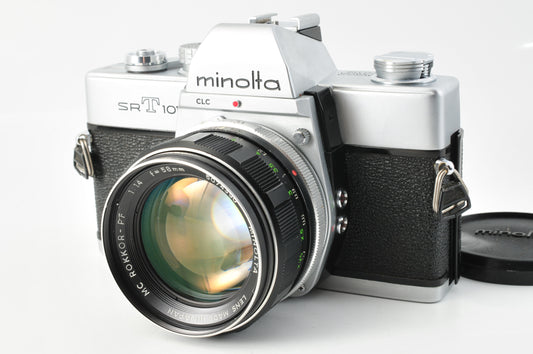 MINOLTA SR-T101 35mm Film Camera Silver MC ROKKOR-PF 58mm F1.4 Lens JAPAN【Exc5+】