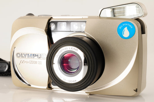 Olympus Mju μ Zoom 130 Gold Point & Shoot AF Film Camera JAPAN【Near Mint】