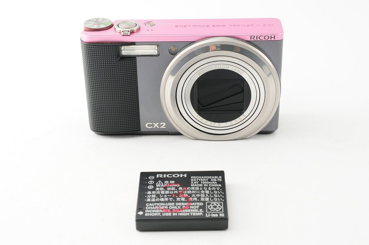 RICOH CX2 10.7x 9.2MP Digital Camera Pink/Gunmetal Japan【Exc+4】