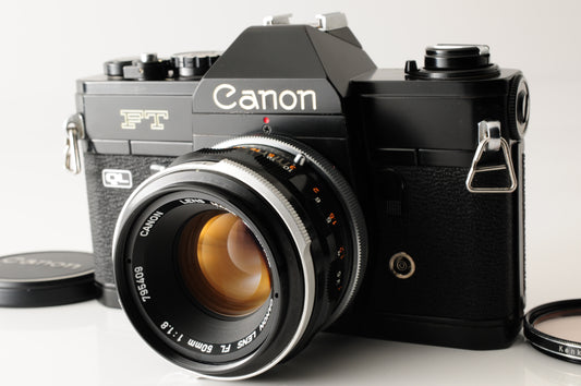 Canon FT QL 35mm SLR Film Camera Black FL 50mm F1.8 Lens JAPAN【Exc4+】