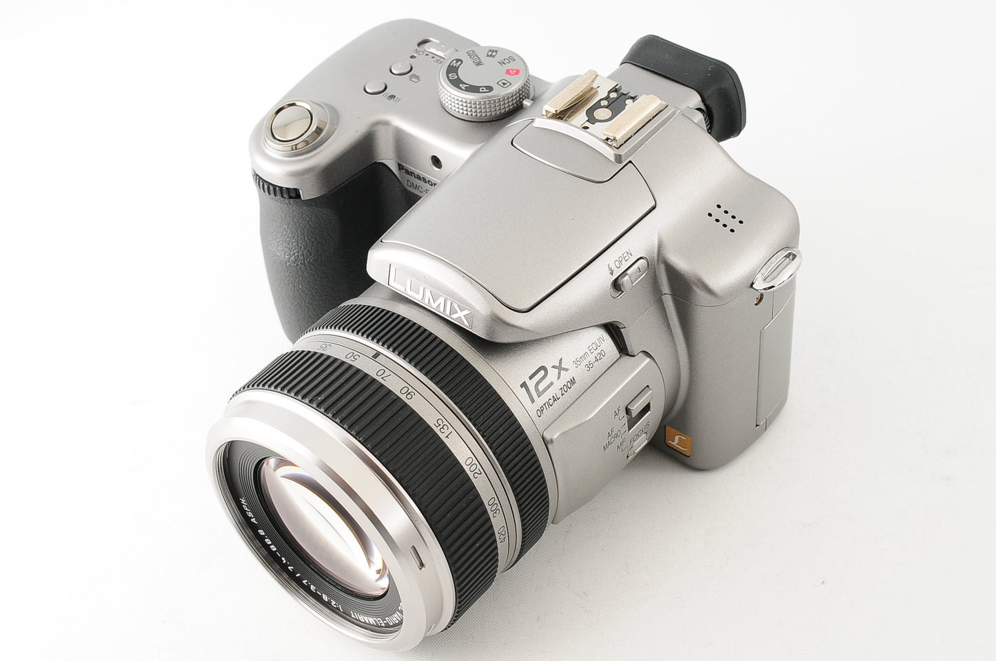 Panasonic LUMIX DMC-FZ50 10.1MP Digital Camera Leica Silver 12x Zoom【Exc+5】