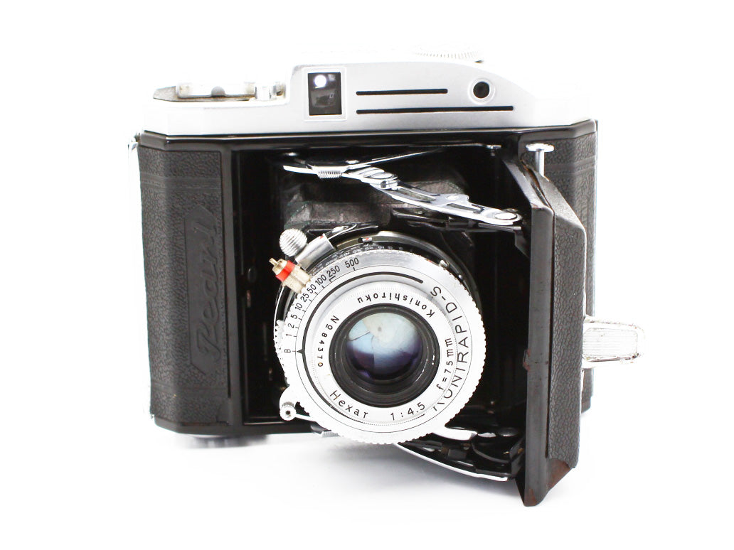 Konishiroku Pearl Rangefinder Film Camera Hexar 75mm f/4.5 from JAPAN 【Exc+3】