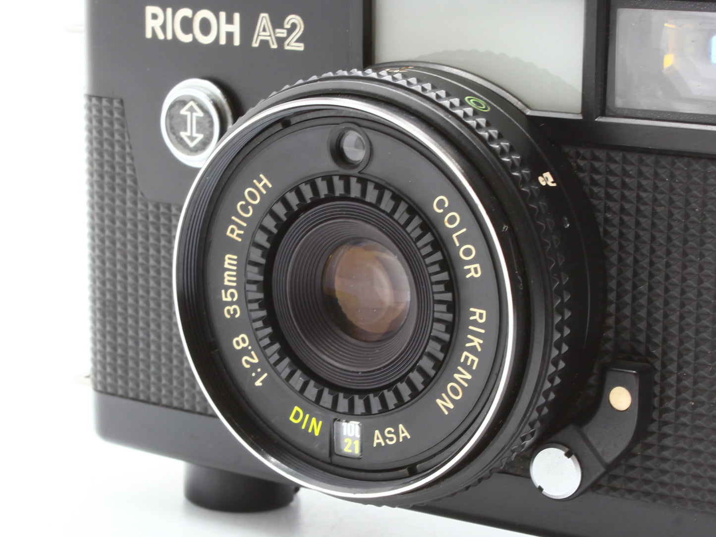 RICOH A-2 35mm Film Camera Black COLOR RIKENON 35mm f/2.8 Lens JAPAN【VeryGood】