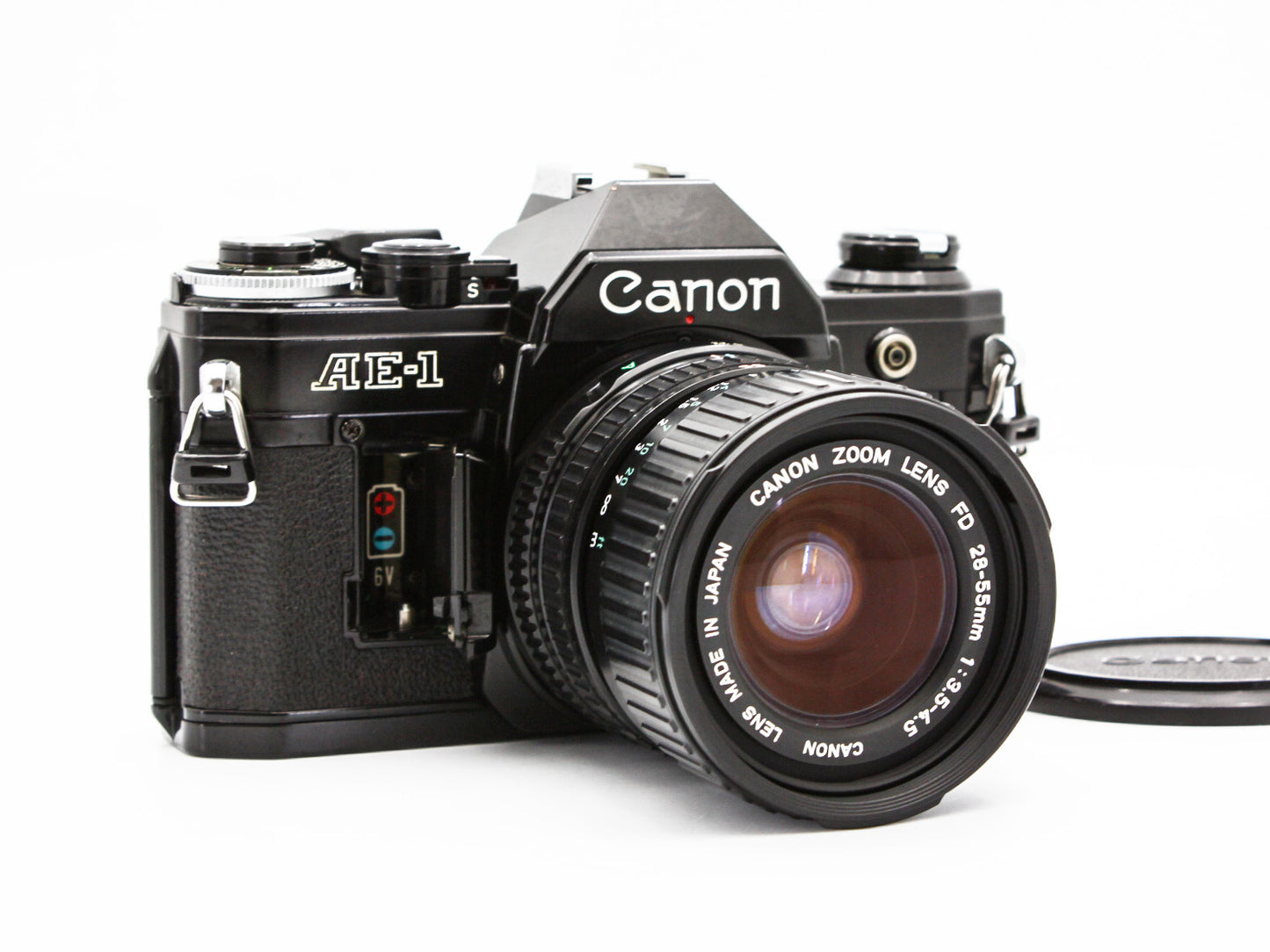 Canon AE-1 SLR 35mm Film Camera New FD 28-55mm f/3.5-4.5 Zoom Lens JAPAN【Exc+4】
