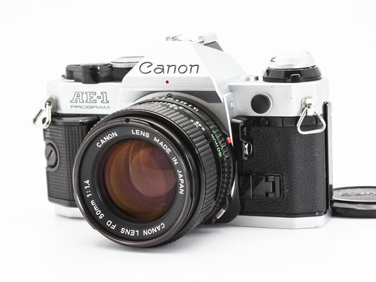 CANON AE-1 Program SLR 35mm Film Camera New FD 50mm f/1.4 Lens from JAPAN【Exc+4】
