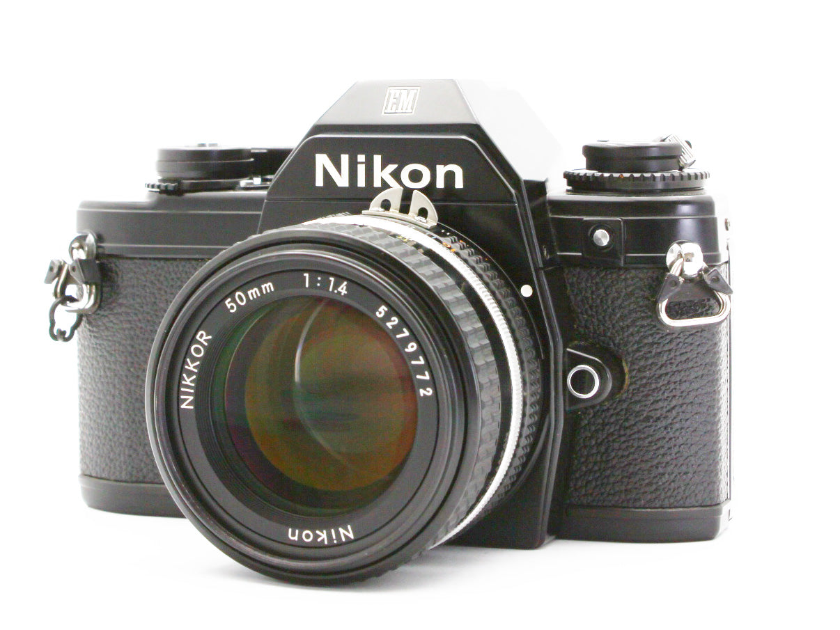 Nikon EM Black 35mm SLR Film Camera NIKKOR 50mm f/1.4 Ai-S Lens JAPAN【Exc+3】