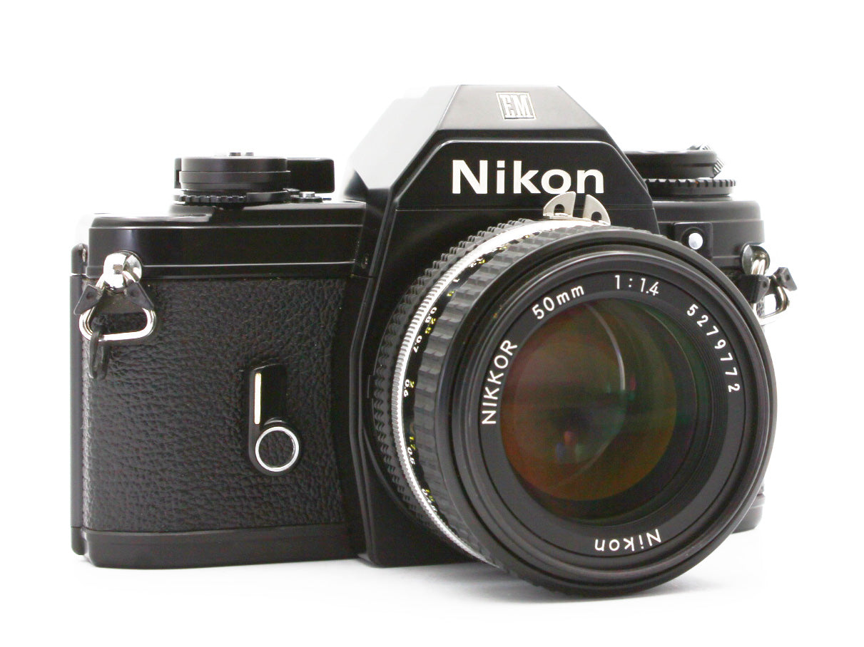 Nikon EM Black 35mm SLR Film Camera NIKKOR 50mm f/1.4 Ai-S Lens JAPAN【Exc+3】