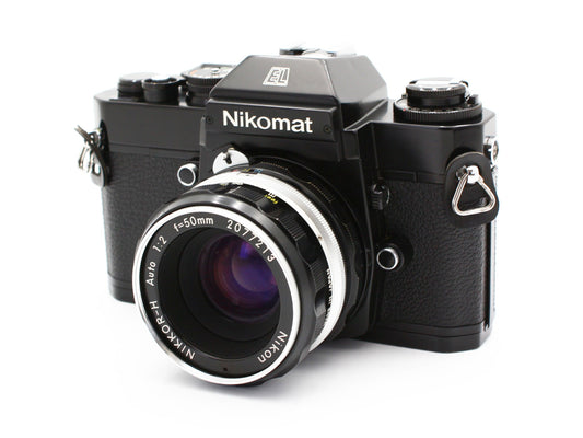 Nikon Nikomat EL 35mm SLR Film Camera NIKKOR-H 50mm f/2 Non-Ai Lens JAPAN【Exc+4】