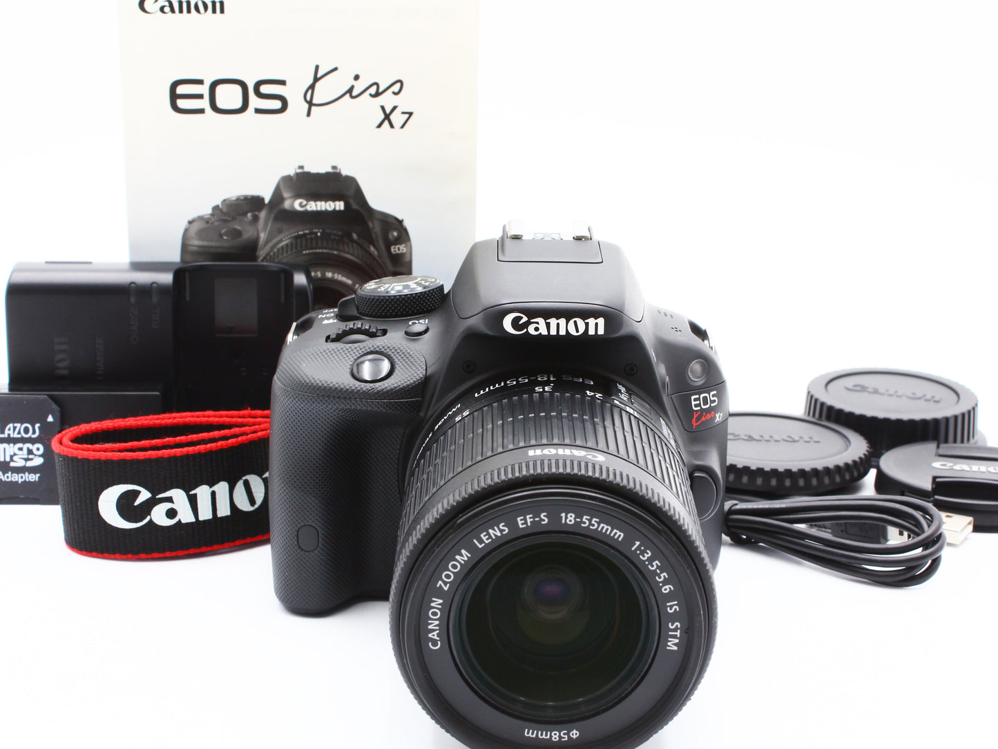 Canon Kiss X7 DSLR Camera EF-S 18-55mm f/3.5-5.6 IS STM Lens JAPAN【NearMint】