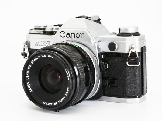 Canon AE-1 SLR 35mm Film Camera FD 35mm f/3.5 s.c. Lens from JAPAN【Exc+4】