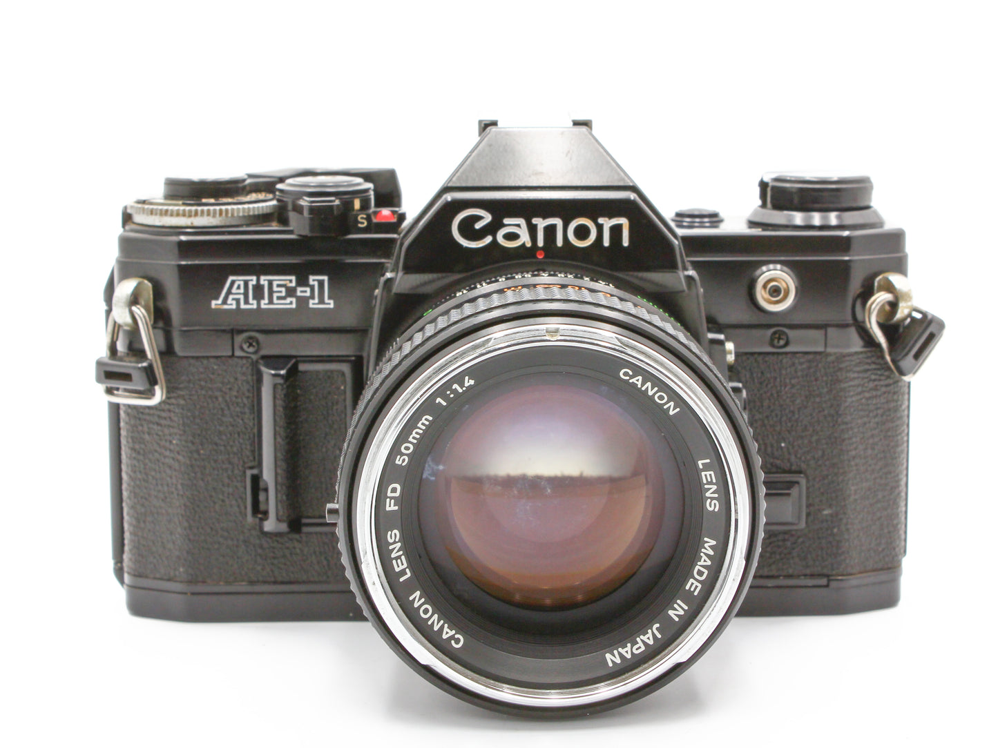 Canon AE-1 Black 35mm SLR Film Camera FD 50mm f/1.4 Lens【Very Good】