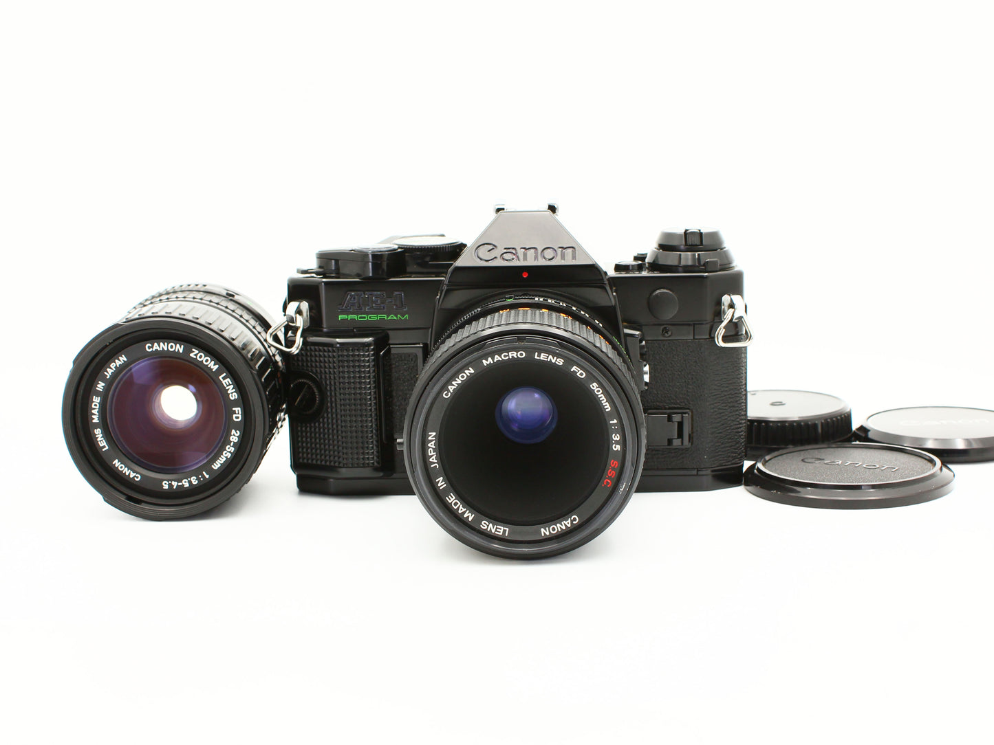 Canon AE-1 program FD 50mm f/3.5 S.S.C. 28-55mm f/3.5-4.5 Lens JAPAN【Exc+4】