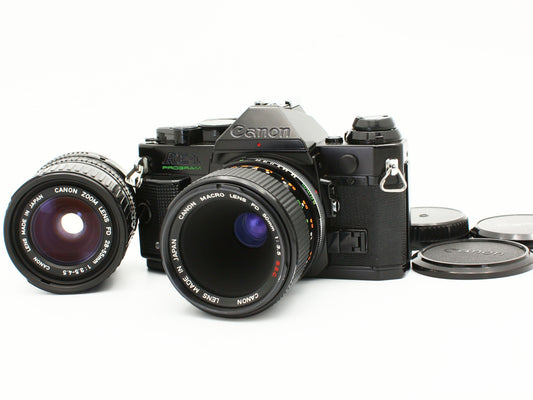 Canon AE-1 program FD 50mm f/3.5 S.S.C. 28-55mm f/3.5-4.5 Lens JAPAN【Exc+4】