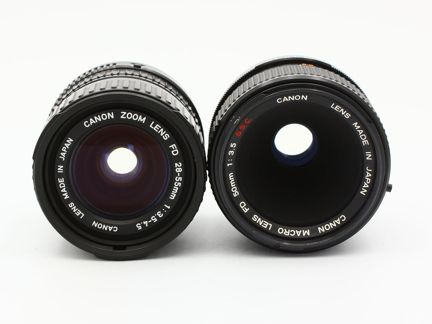 Canon AE-1 program FD 50mm f/3.5 S.S.C. 28-55mm f/3.5-4.5 Lens JAPAN【Exc+4】