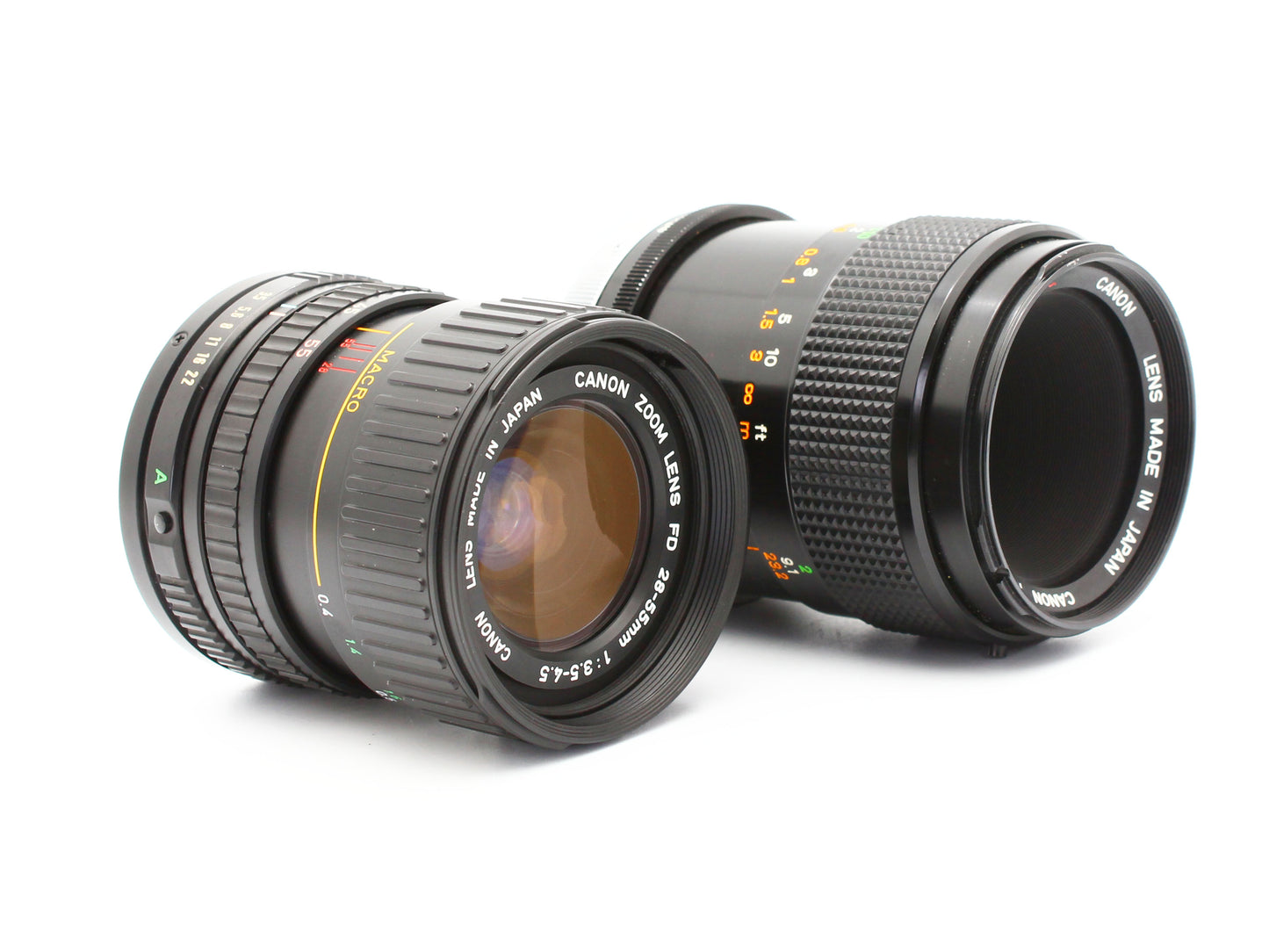 Canon AE-1 program FD 50mm f/3.5 S.S.C. 28-55mm f/3.5-4.5 Lens JAPAN【Exc+4】