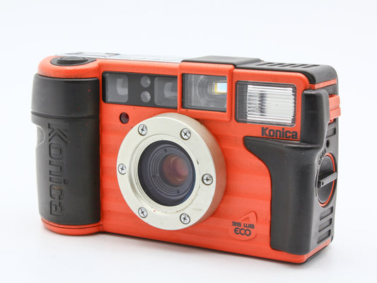 Konica Genba Kantoku 35 WB ECO 35mm Film Camera Orange from JAPAN【Exc+5】