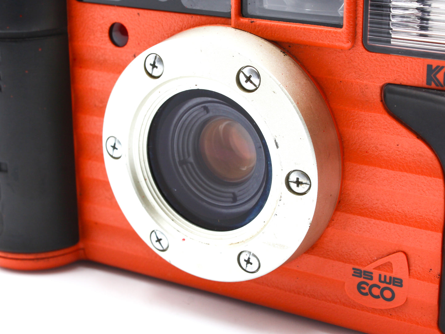 Konica Genba Kantoku 35 WB ECO 35mm Film Camera Orange from JAPAN【Exc+5】