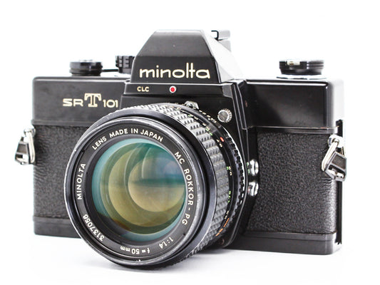 Minolta SRT 101 Black Film Camera MC Rokkor-PG 50mm f/1.4 Lens JAPAN【VeryGood】